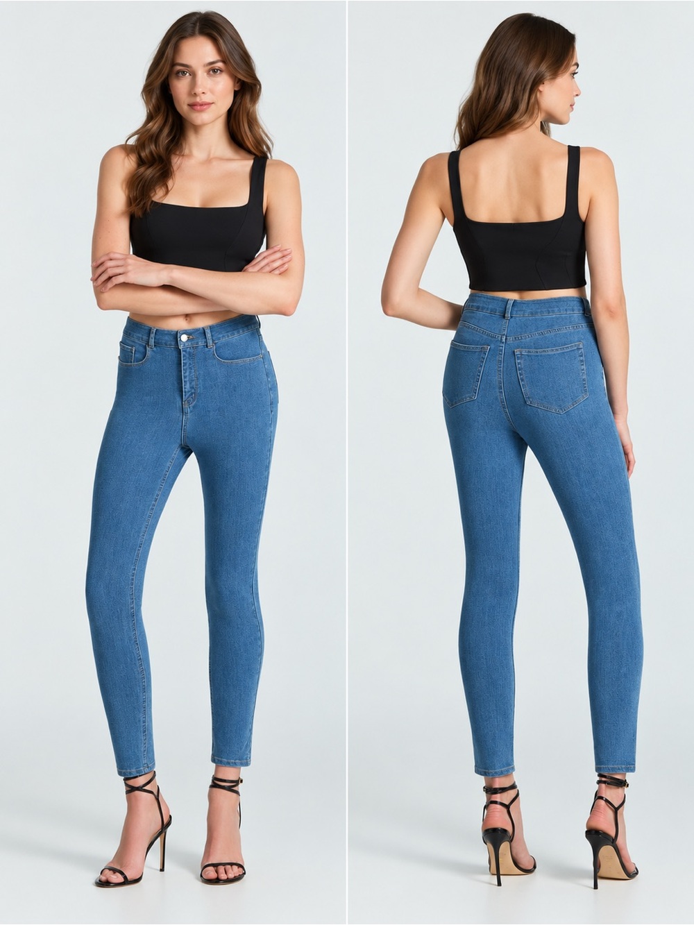 Commando Do It All Denim High-Rise Skinny Jeans Light Indigo XS NWT